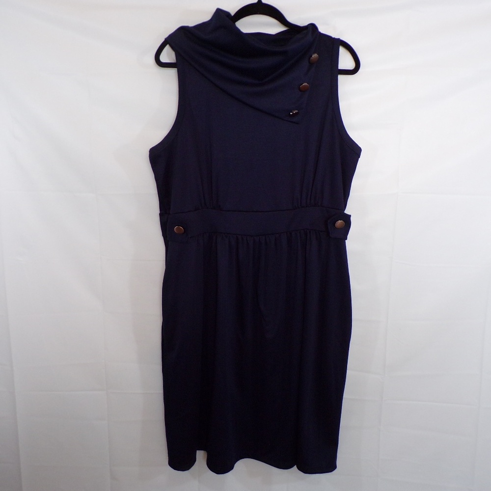 Monteau Navy Blue Sleeveless Dress, Sz 1X